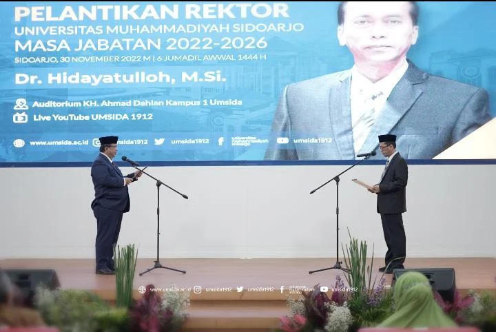 Dr Hidayatulloh Dilantik Lagi Jadi Rektor Umsida, Tanda Tangani Pakta Integritas