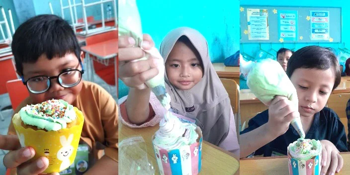 Ada Hias Cupcake dan Adab Makan di Pre School 2 SD Mudabo