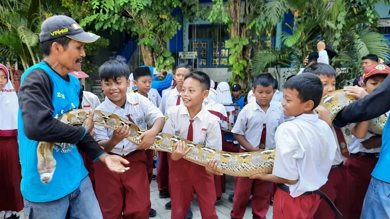 Peringati Hari Cinta Puspa dan Satwa, SD Muwri Datangkan Ular
