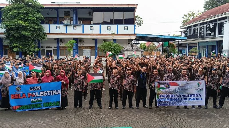 Aksi Bela Palestina di SMK Muda