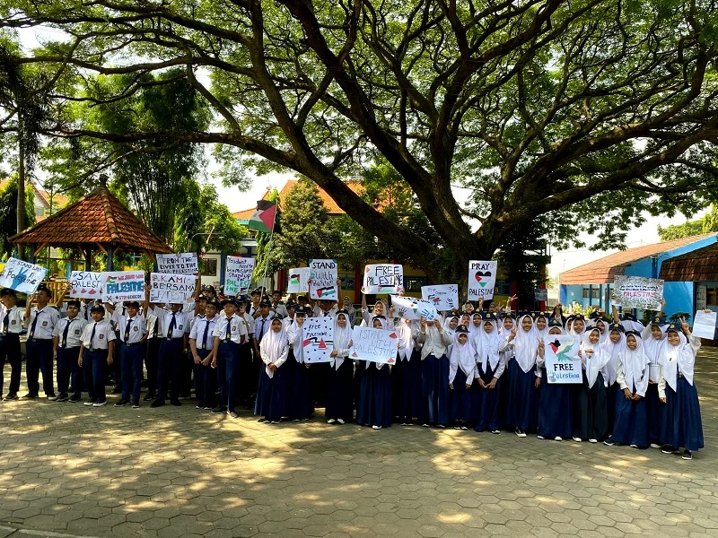 Aksi Bela Palestina, Siswa SMP Mulia Berorasi