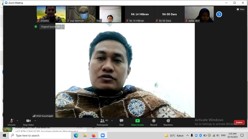 SMPM PK Kottabarat Adakan Kajian Islami Virtual