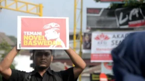 Aksi Pemuda Muhammadiyah Gresik Desak Kepolisian Bertindak Usut Tuntas Kasus Penyiraman Novel Baswedan