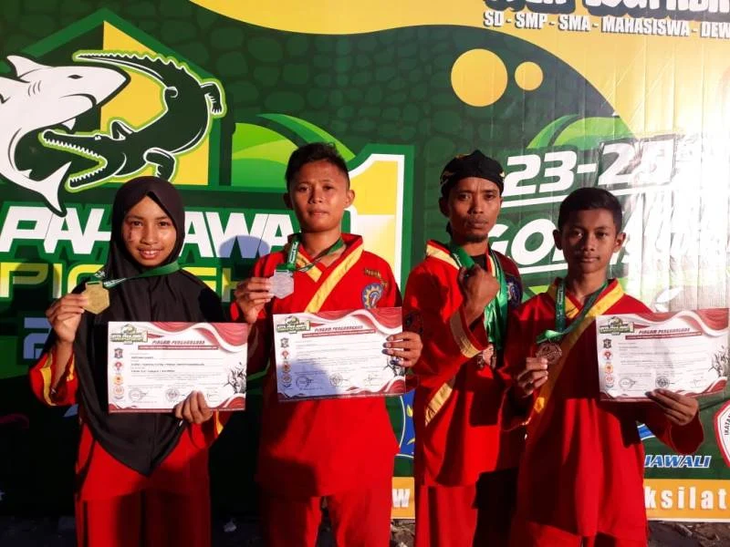 Pesilat MTs Muga Rebut 3 Medali di Kota Pahlawan Champioship