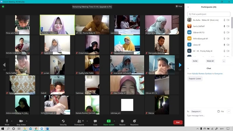 Siswa SD Mumtaz Ikuti Ujian Sekolah Model Hybrid