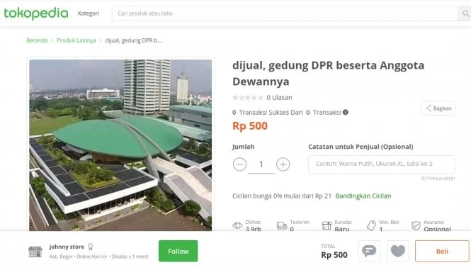 DPR Beri Omnibus Law, Rakyat Hadiahi Plesetan