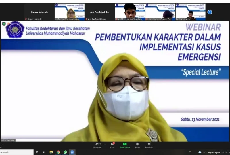 Fakultas Kedokteran Unismuh Gelar Webinar Pembentukan Karakter Dokter