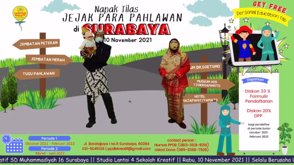 Saat Siswa Sekolah Kreatif Tapak Tilas Sejarah Kota Pahlawan