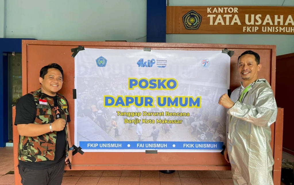 Respon Banjir Makassar, Tiga Fakultas Unismuh Buka Dapur Umum