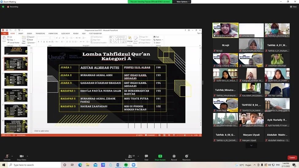 Mata Ditutup Kain Hitam, Guru SDMM Terkesan Siswanya Menang Lomba Tahfidh