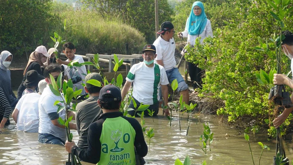 Ratusan Pelajar Tanggerang Tanam 10 Ribu Mangrove