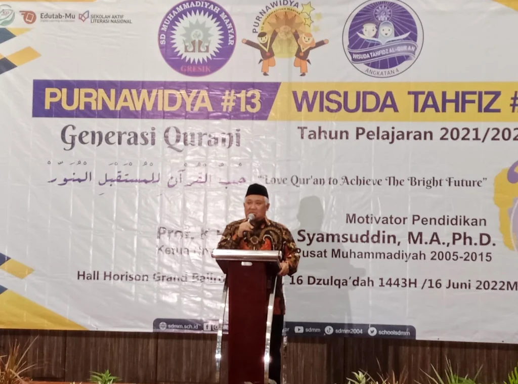 Din Syamsuddin Puji Hafalan Siswa SDMM, Ini Pesannya pada Guru dan Wisudawan