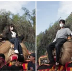 Penampakan Mahasiswa Korea Selatan saat Naik Reog Ponorogo