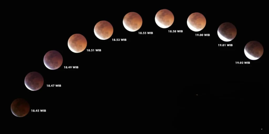 Cantiknya Gerhana Bulan Total di Langit UMSurabaya