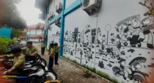 SD Mugeb Punya Mural Damar Kurung Bernuansa Polisi Cilik