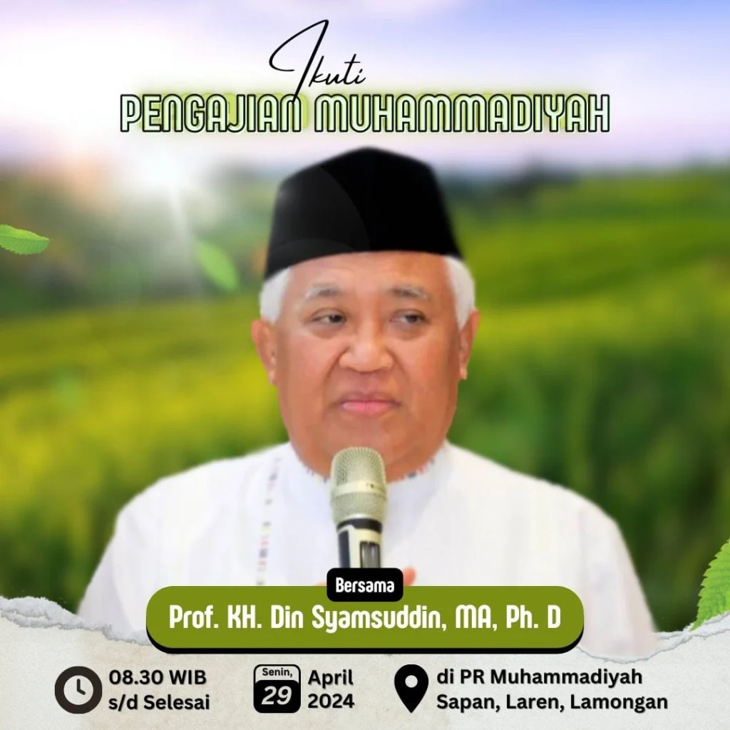 Prof Din Syamsuddin Akan Hadir di Sapan Dateng Laren Lamongan
