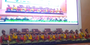 Saat Siswa Smamuga Tulangan Menari Saman dan Tortor