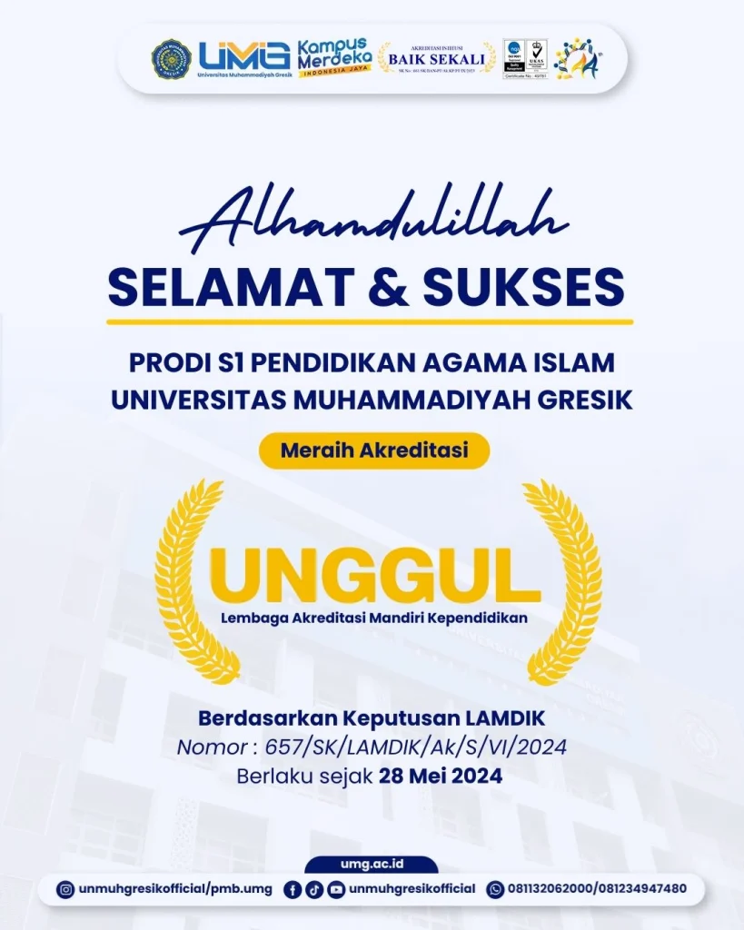 Siap Bersaing! Prodi PAI UM Gresik Terakreditasi Unggul