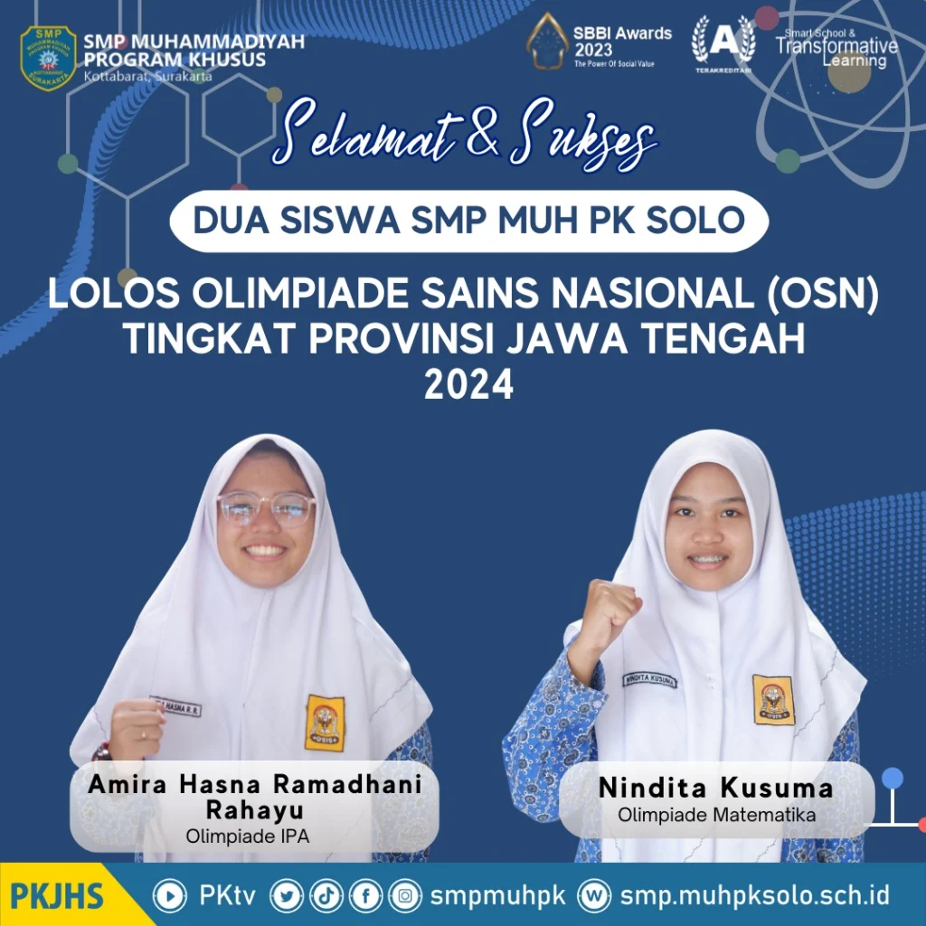Wakili Solo, Dua Siswa SMPM PK Berkompetisi di OSN Provinsi