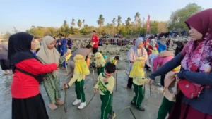 Wujudkan Pendidikan Lingkungan Hidup Sejak Dini, TK ABA 02 Modern Paciran Lakukan Aksi Tanam Mangrove
