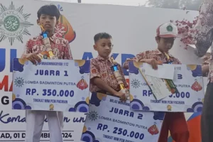 Membanggakan! Wanda Aditia Firmansyah Siswa MIM 08 Kandangsemangkon Raih Juara 1 Badminton
