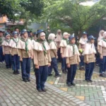 Murid Qobilah Hizbul Wathan SD Muhtar Praktik Jenis Formasi Barisan
