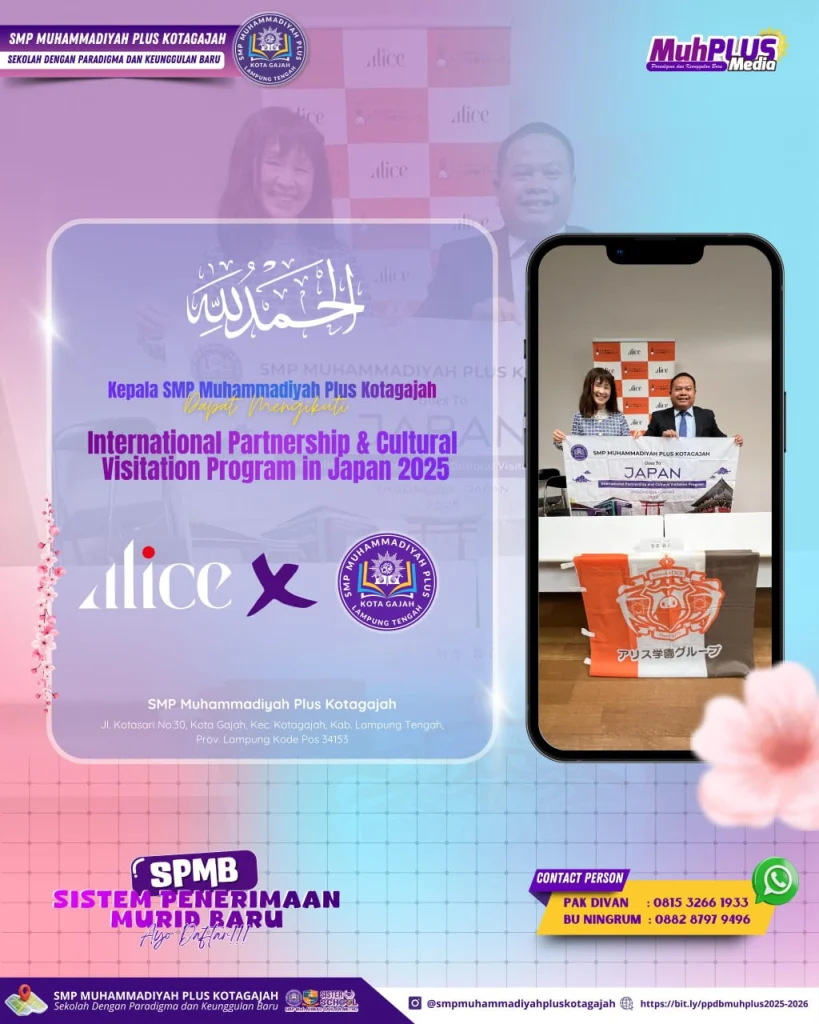 Perkuat Pendidikan Karakter dan Globalisasi Budaya Sejak Dini, SMP Muhammadiyah Plus Kota Gajah Jalin Kerja Sama Internasional