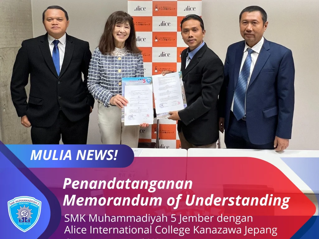 SMK Muhammadiyah 5 Jember Ukir Kerja Sama Internasional dengan Alice International College Jepang