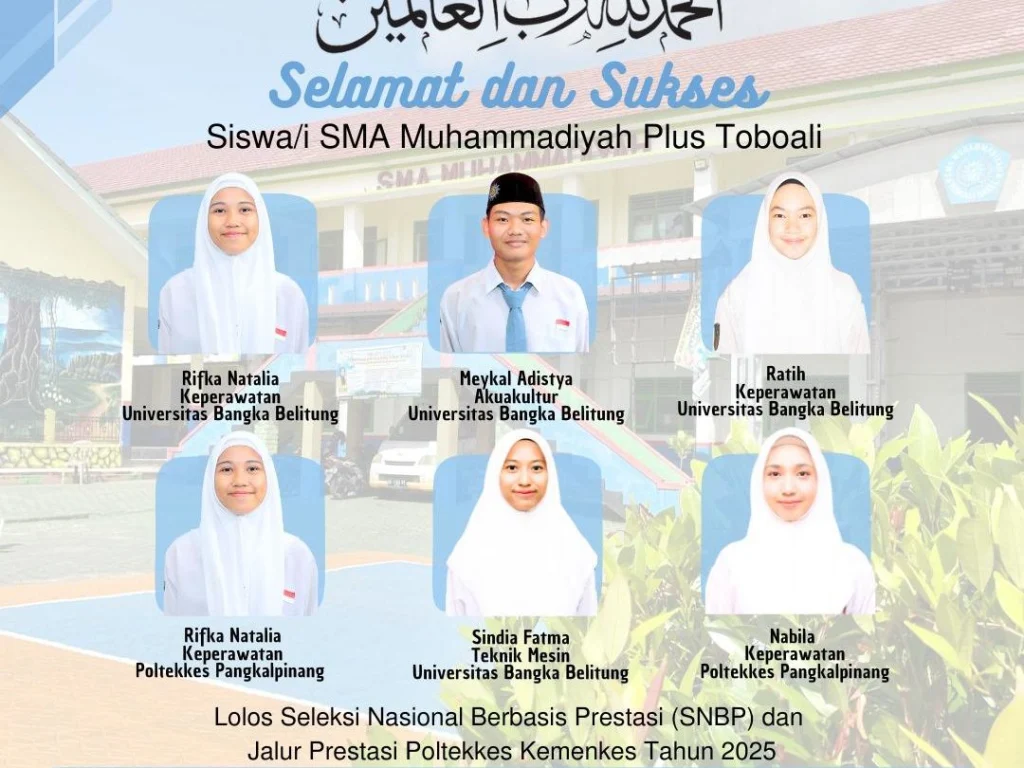 Bukti Sekolah Muhammadiyah Berprestasi, Siswa Toboali Tembus SNBP dan SPAN PTKIN 2025