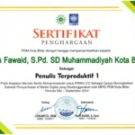 Membanggakan! SD Muhtar Raih Penghargaan Penulis Terproduktif