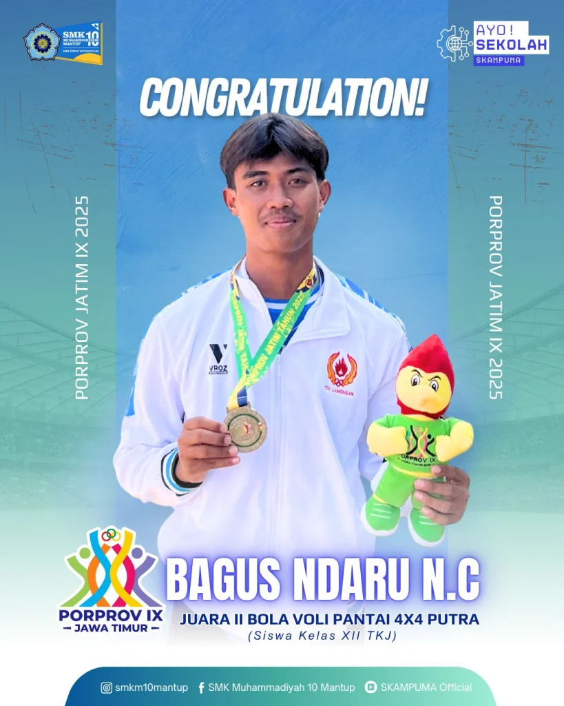 Bangkitkan Semangat Generasi Muda, Siswa SKAMPUMA Raih Juara 2 Voli Pantai 4×4 Putra di Porprov Jatim IX