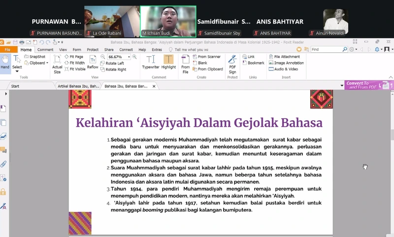 MSI Jatim Angkat Peran ‘Aisyiyah dan Jawa Dwipa dalam Perjuangan Bahasa Nasional