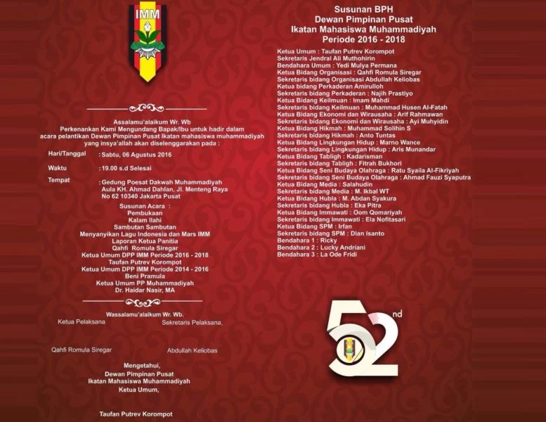 30 Nama yang Mengisi Struktur DPP IMM, 3 di Antaranya Berasal dari Jatim