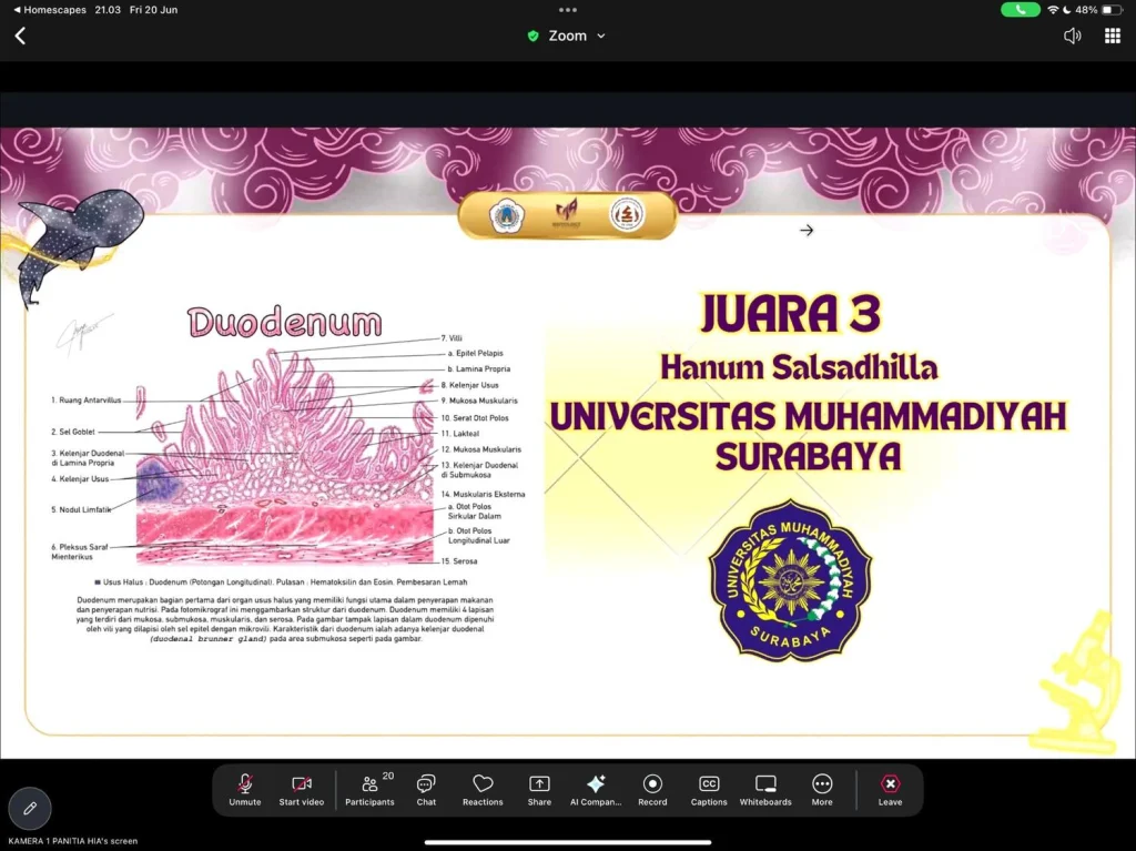Mahasiswa FK UM Surabaya Raih Juara 3 Lomba Gambar Histologi Digital Tingkat Nasional