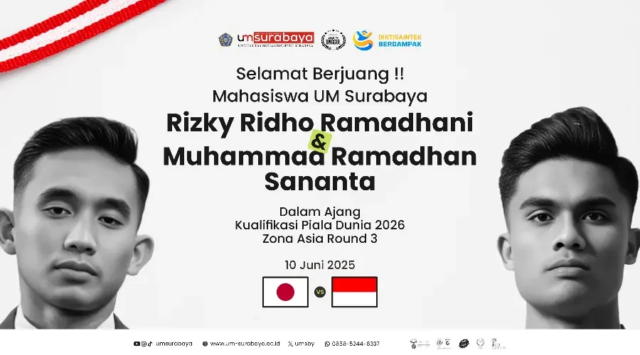 Nobar Bersama Rektor: Dua Mahasiswa UM Surabaya Perkuat Timnas Lawan Jepang