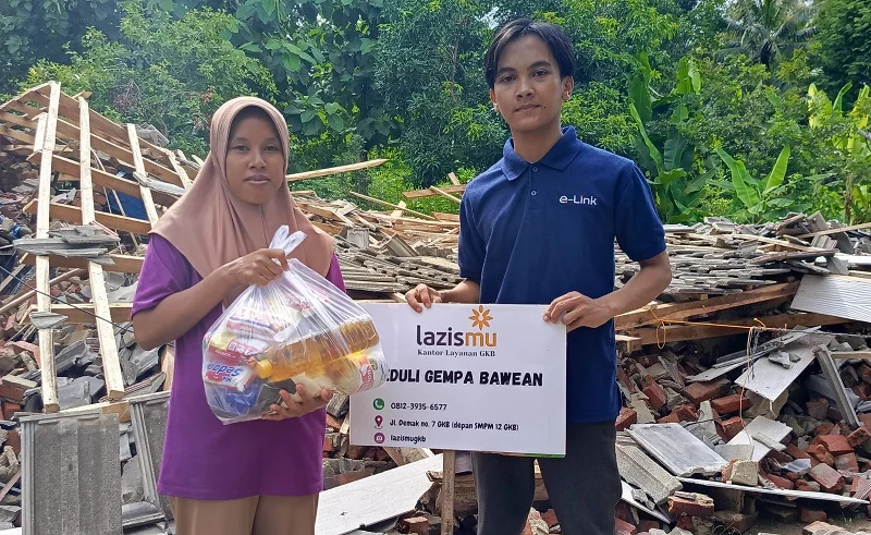 Lazismu GKB Gresik Bantu Warga Bawean Terdampak Gempa