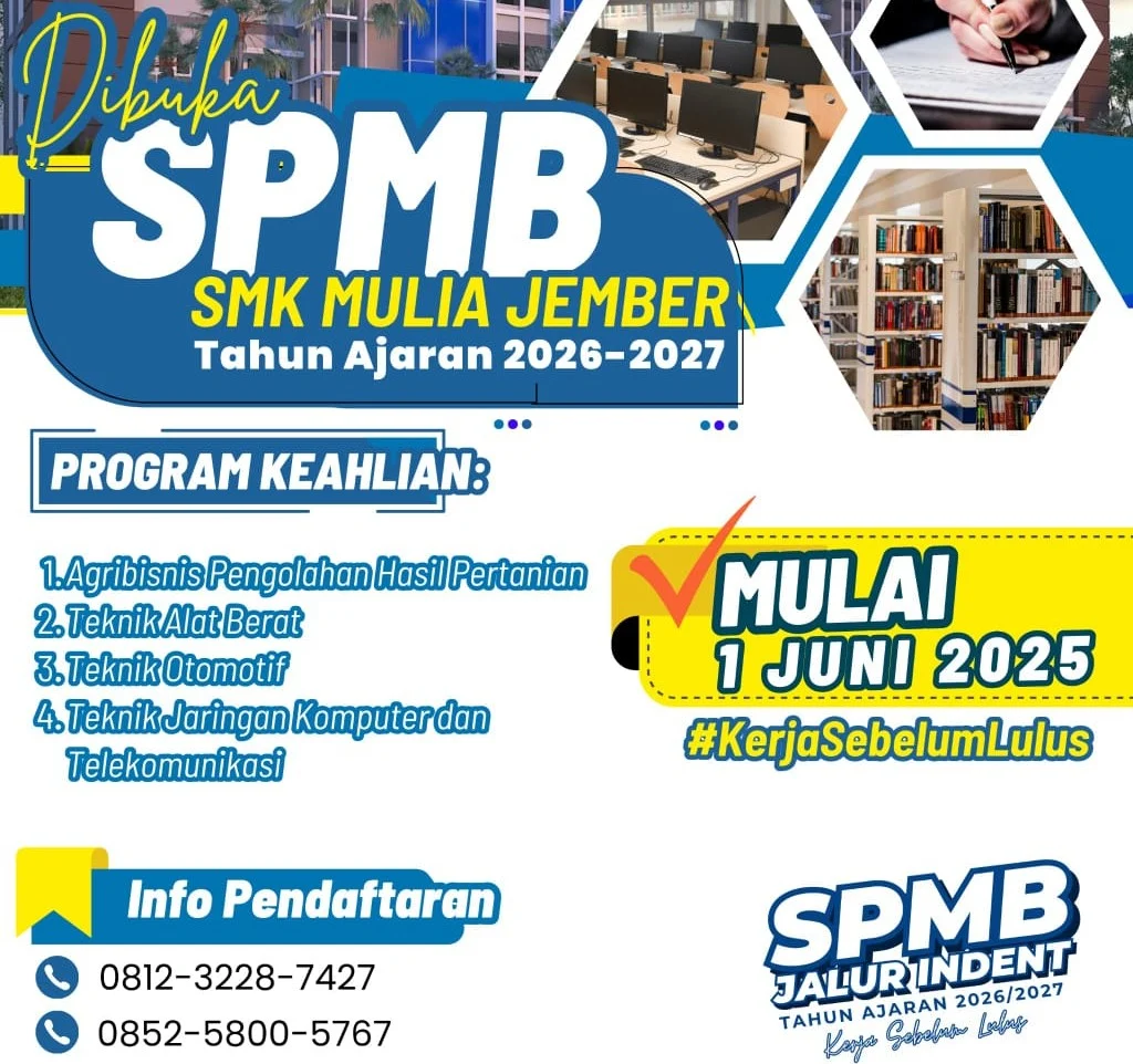 Kesempatan Emas! SMK Muhammadiyah 5 Jember Buka Jalur Inden untuk Siswa Kelas VIII Tahun Ajaran 2026/2027