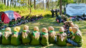 Puluhan Peserta LKP XV HW Ponorogo Tunjukkan Ketangguhan di Tengah Tantangan Alam
