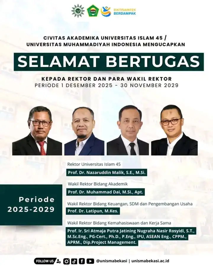Ini Jajaran Rektor dan Wakil Rektor Universitas Muhammadiyah Indonesia