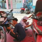 Belasan Motor Guru SD Mudri Antre Servis dalam Program Bakti Guru Honda Patria