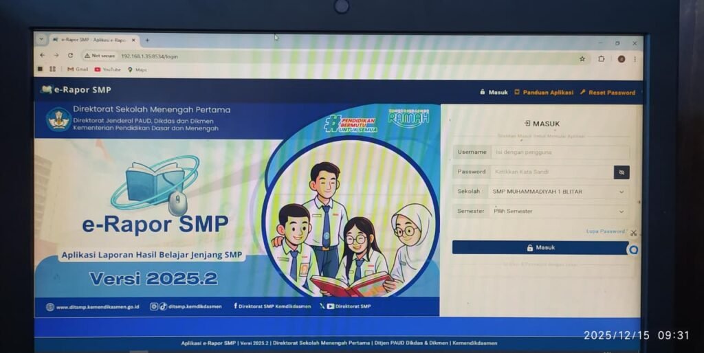 Pengisian E-Rapor Kurikulum Merdeka SMP Muhammadiyah 1 Blitar Berlangsung Lancar