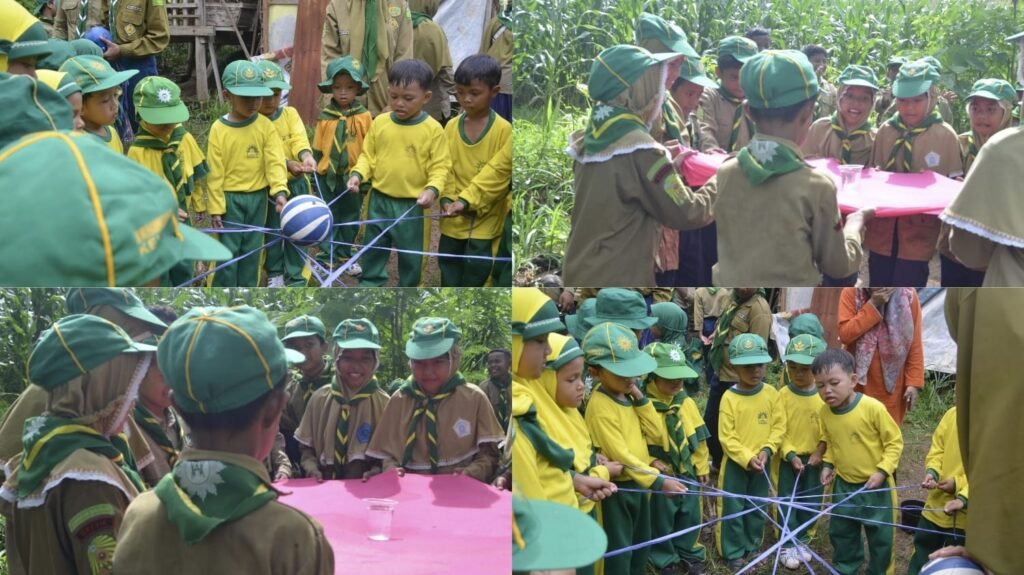 Inilah Keseruan Fun Game dan Tadabur Alam di Kemah Ceria Pandu Athfal Kwarcab HW Sekaran