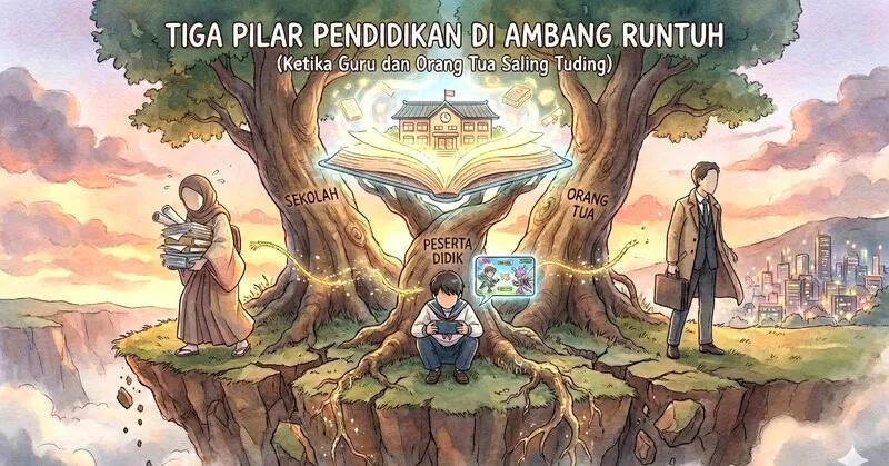 Tiga Pilar Pendidikan di Ambang Runtuh saat Guru dan Orang Tua Saling Menuding