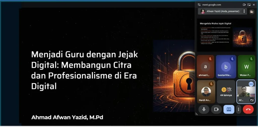 Mengukir Integritas di Ruang Siber: Ahmad Afwan Yazid Bedah Strategi Jejak Digital Guru Masa Kini