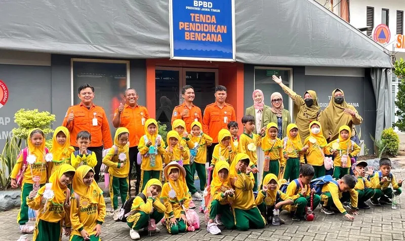 Tanamkan Kesadaran Siaga Bencana Sejak Dini, KB-TK ABA 1 Candi Kunjungi Taman Edukasi BPBD Jatim