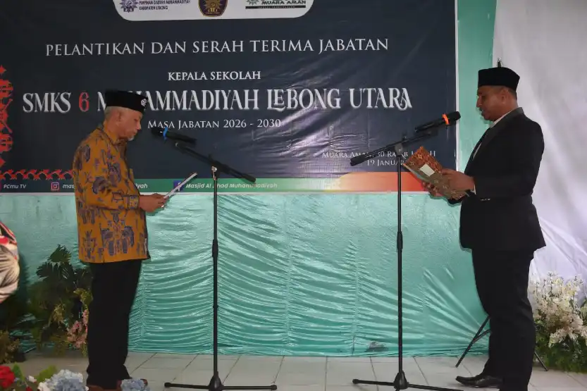 PWM Bengkulu Lantik Kepala SMKS 6 Muhammadiyah Lebong Utara