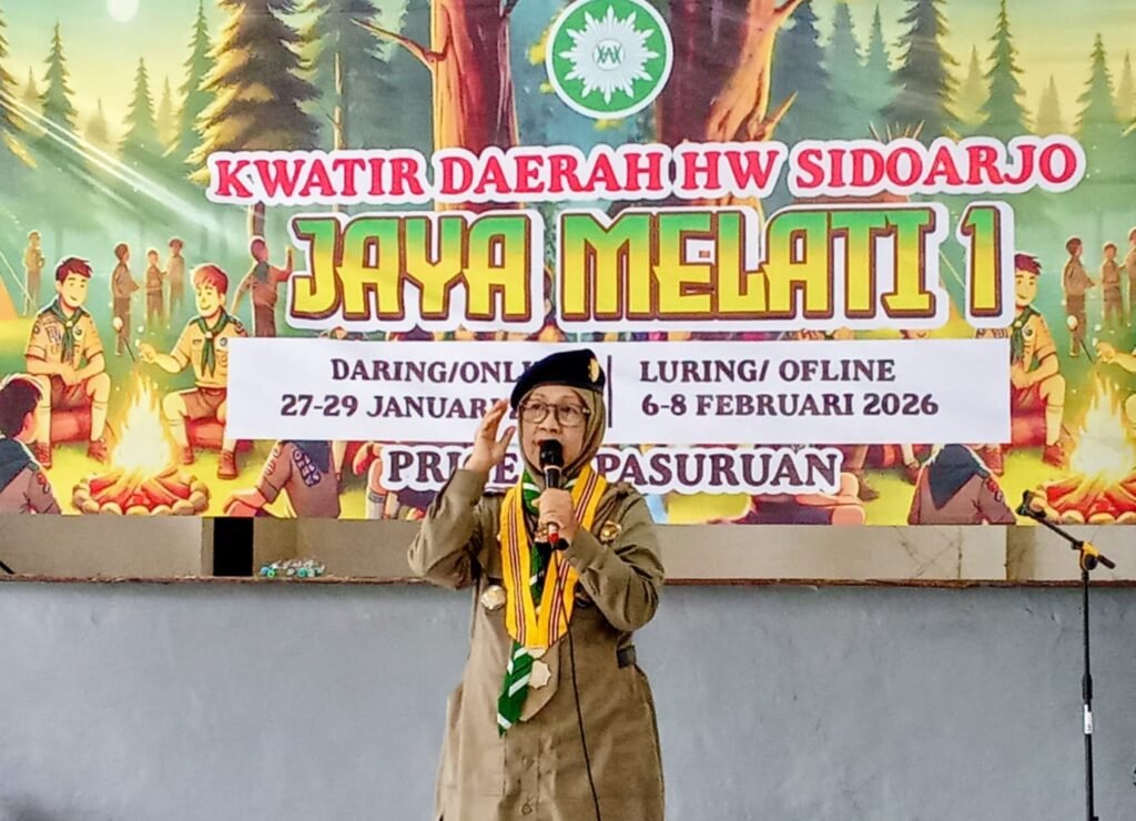 Pelatih Nasional Maharti Rahayuningtyas Bagikan Strategi Menumbuhkan Cinta Hizbul Wathan di Diklat Jaya Melati 1 Sidoarjo