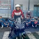 Siswa TSM SMK Muda Genteng Praktik Safety Riding