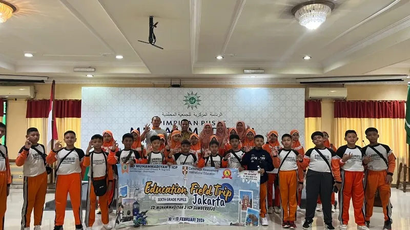 Dari Monas hingga Kantor PP Muhammadiyah: Serunya Edu Field Trip Kelas VI SD Muhammadiyah 3 ICP Sumberrejo
