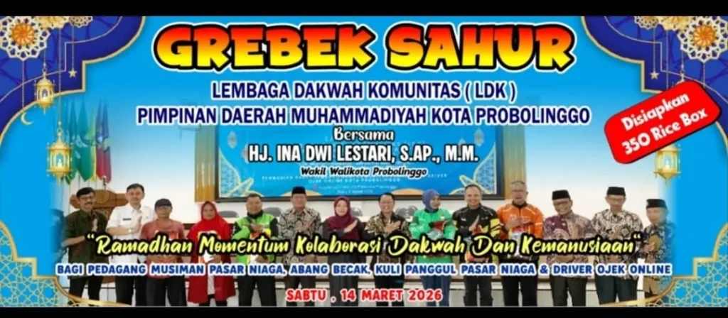 LDK Muhammadiyah Jatim Gelar Grebek Sahur, Bagikan 4.000 Nasi Kotak